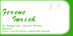 ferenc imrich business card